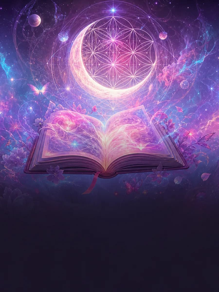 Dream pattern visualization with cosmic violet and cyan tones