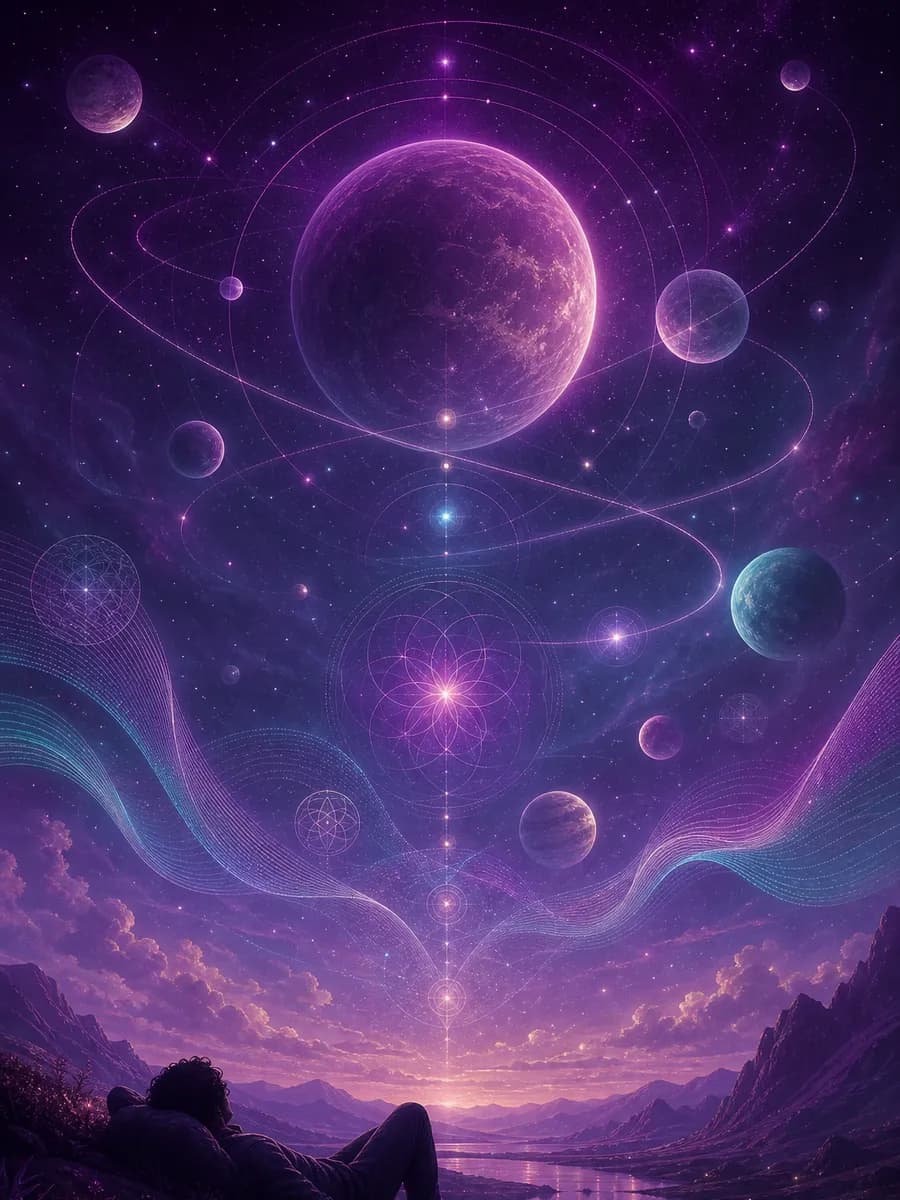 Calm universe exploration with indigo and lavender cosmic gradients