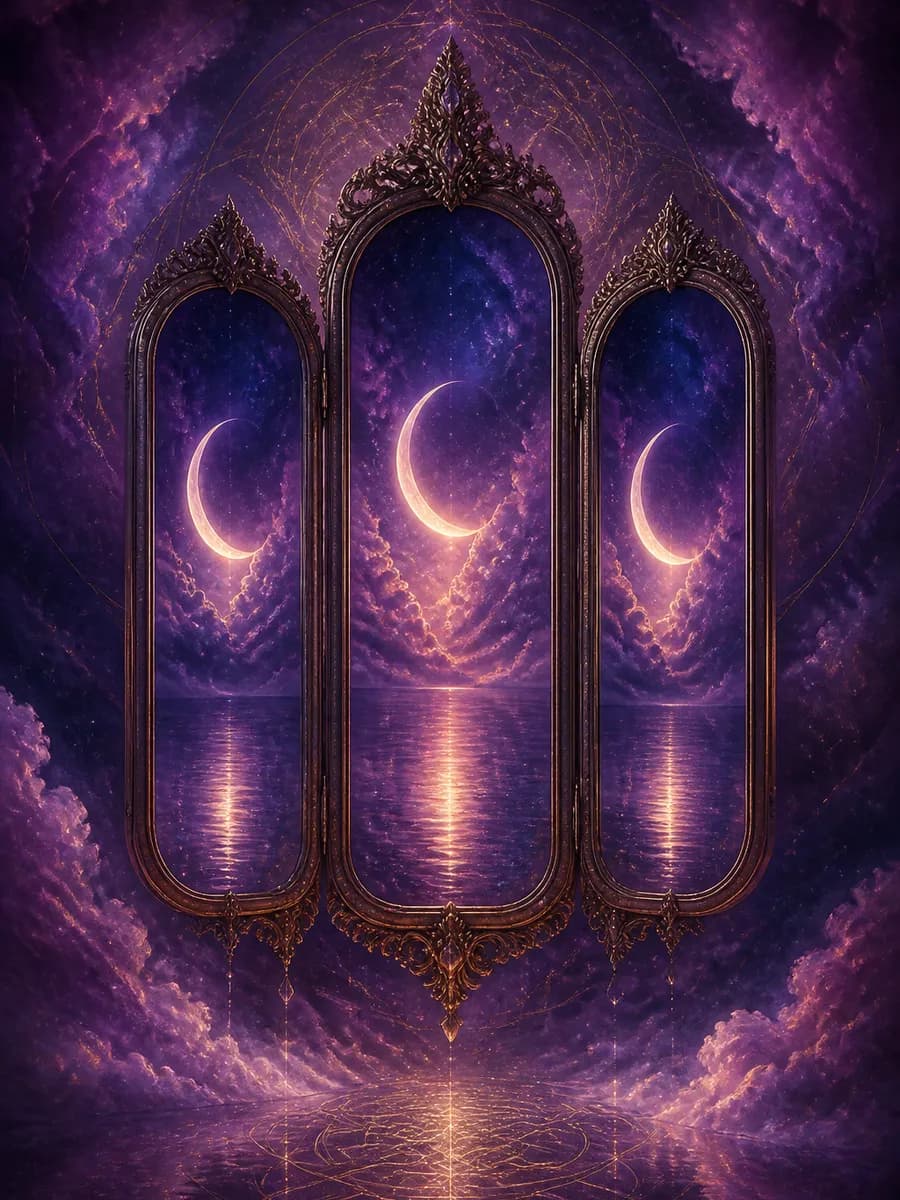 Recurring dream art with spiral hallway of repeated doors